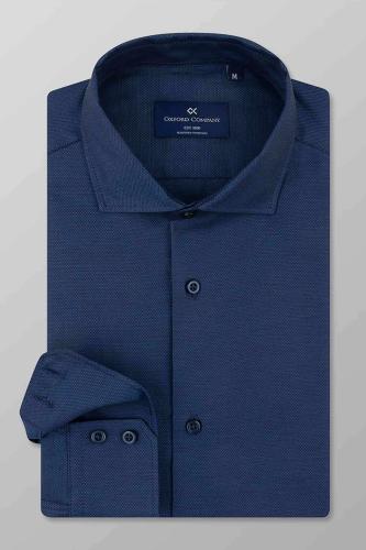 Oxford Company ανδρικό sport πουκάμισο romeo μονόχρωμο Slim Fit - Z210-RU21.01 Σκούρο Μπλε